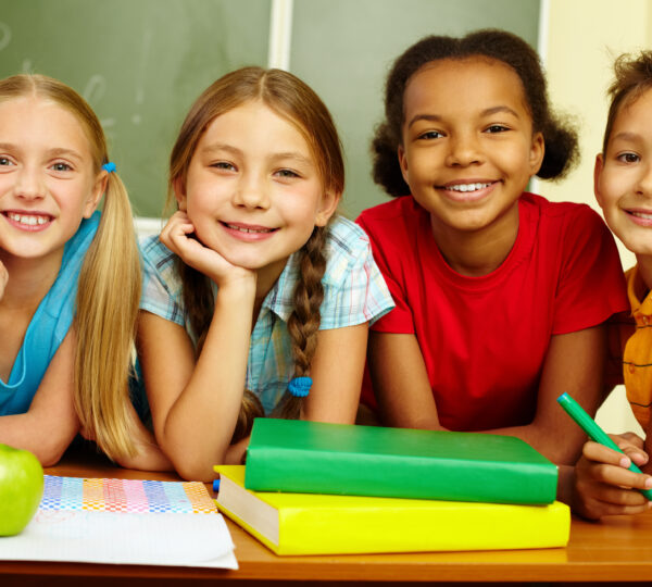 Smiling children in one of the states providing above average education.