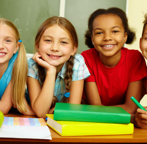 Smiling children in one of the states providing above average education.