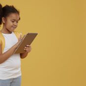 Girl Navigating Digital Reading