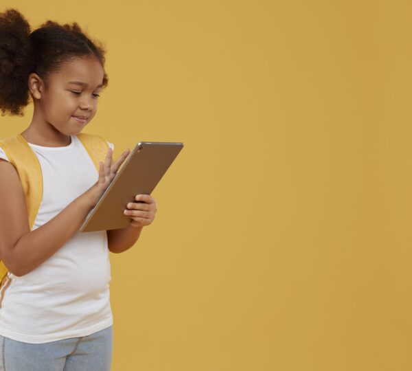 Girl Navigating Digital Reading
