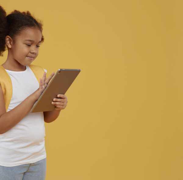 Girl Navigating Digital Reading