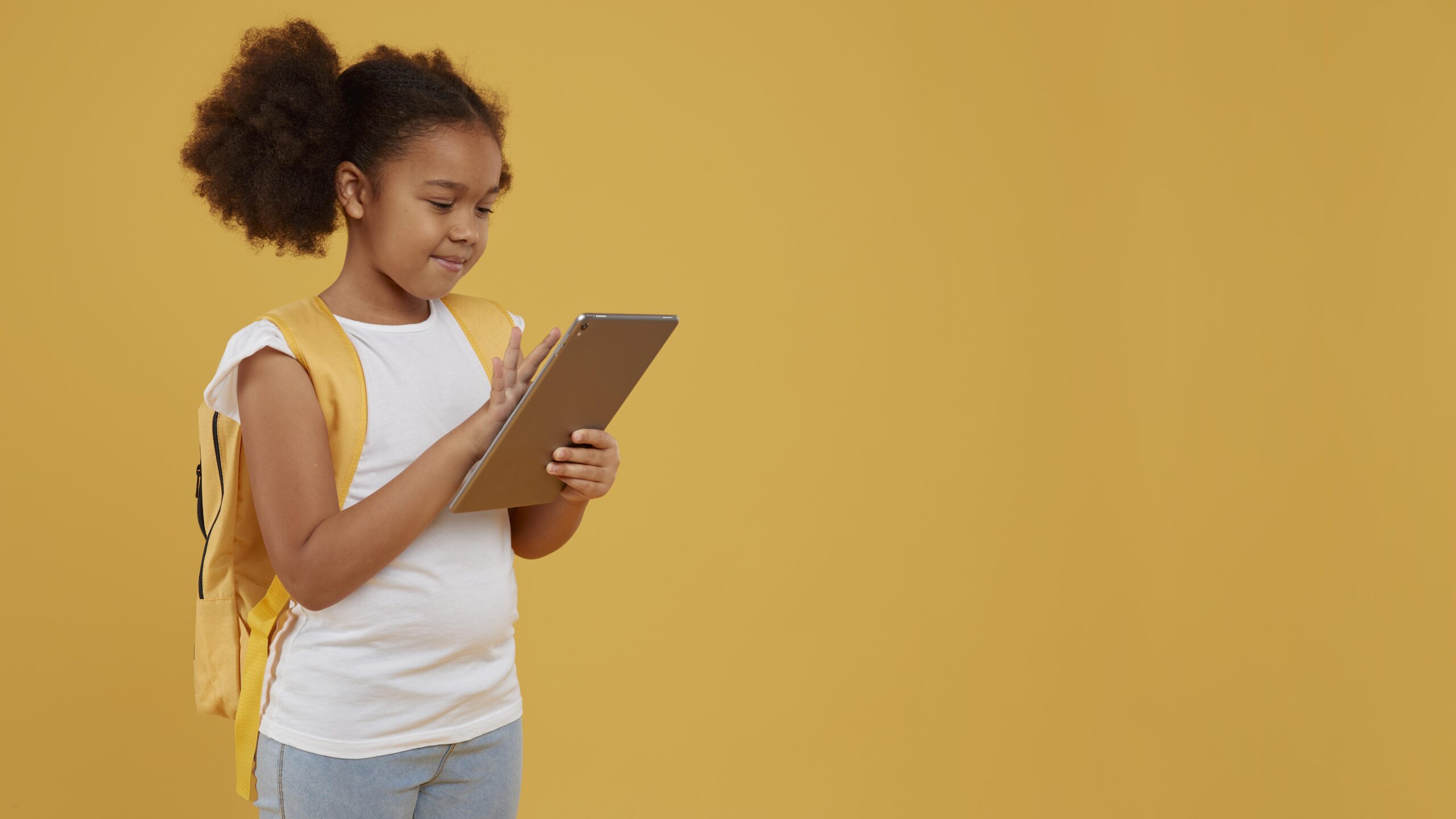 Girl Navigating Digital Reading